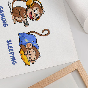 Modern wall art poster featuring funny monkeys
