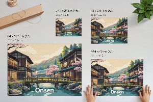 Canvas poster featuring a Japanese onsen landscape