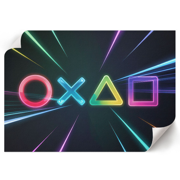 Modern wall art poster featuring gamer symbols
