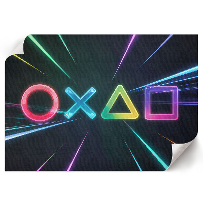 Modern wall art poster featuring gamer symbols