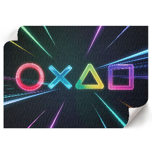 Modern wall art poster featuring gamer symbols