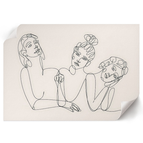 Canvas poster featuring a minimalist women line art