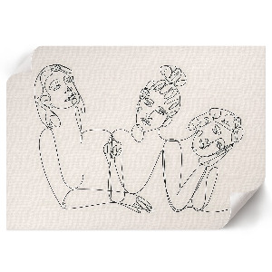 Canvas poster featuring a minimalist women line art