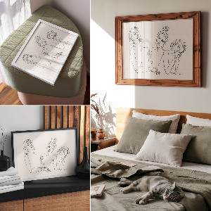 Canvas poster Women lineart