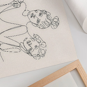 Canvas poster featuring a minimalist women line art