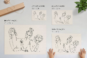 Canvas poster Women lineart