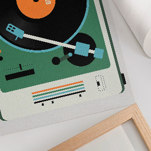 Retro gramophone wall poster