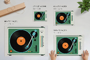 Retro gramophone wall poster