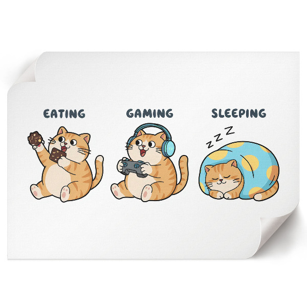 Canvas poster depicting a cat's life