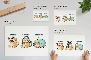 Canvas poster depicting a cat's life