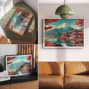 Canvas poster Japanese landscape