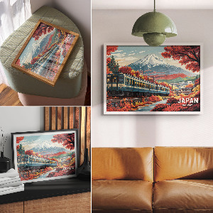 Wall poster with a Japanese landscape