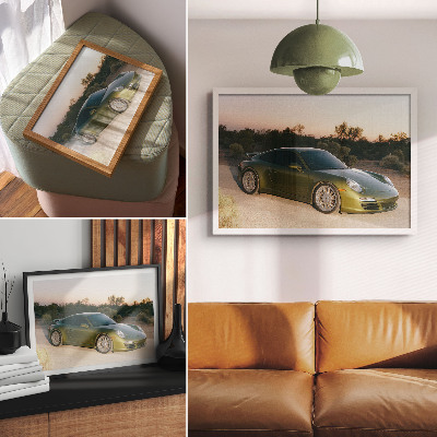 Premium wall art featuring a green vehicle