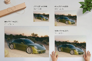 Premium wall art featuring a green vehicle