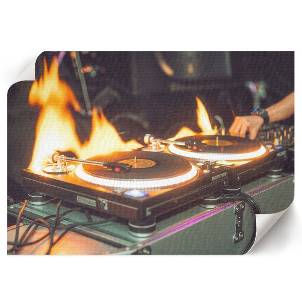 Modern wall art poster titled "Console in Flames"
