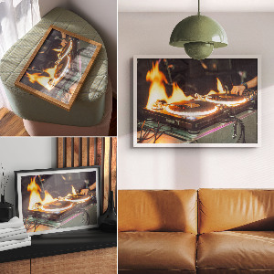 Modern wall art poster Console in flames