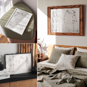 Wall poster featuring a drawing of a human