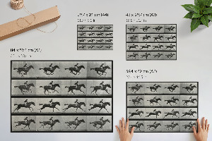 Modern wall art poster featuring a galloping horse