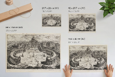 Premium wall art depicting the Vatican courtyard