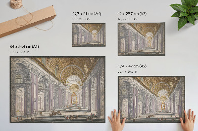 Wall poster depicting the interior of a basilica