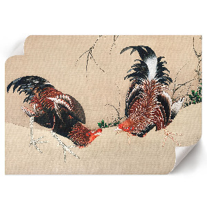 Premium wall art featuring roosters
