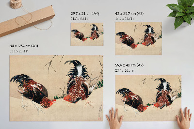 Premium wall art featuring roosters