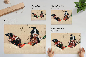 Premium wall art featuring roosters