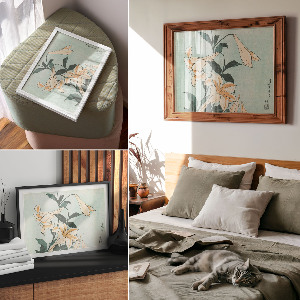 Wall poster with lilies motif