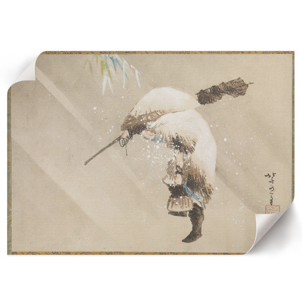 Modern wall art poster Fisherman in the snow