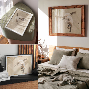 Modern wall art poster Fisherman in the snow