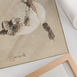Modern wall art poster Fisherman in the snow