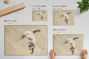 Modern wall art poster Fisherman in the snow