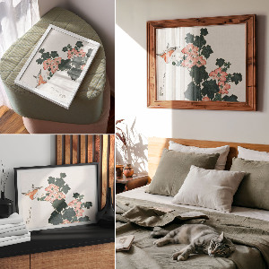 Wall poster with red roses