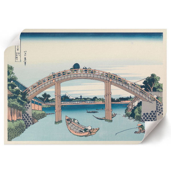Modern wall art poster showing the view from under a bridge