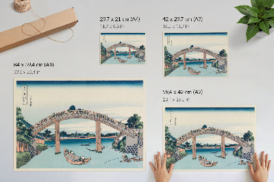 Modern wall art poster showing the view from under a bridge