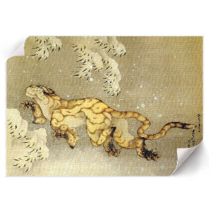 Premium wall art depicting a tiger in the snow