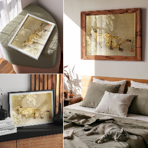 Premium wall art depicting a tiger in the snow