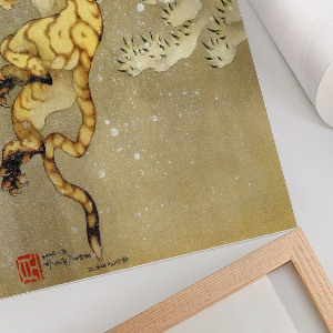Premium wall art depicting a tiger in the snow