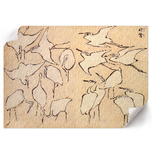 Modern wall art poster depicting herons