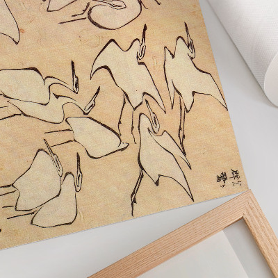 Modern wall art poster depicting herons