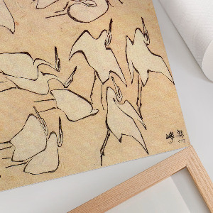 Modern wall art poster depicting herons