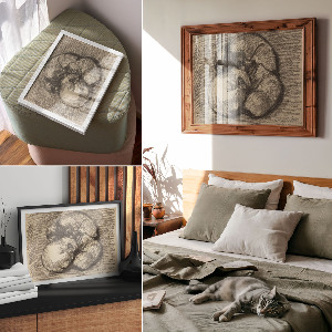 Premium wall art featuring cats