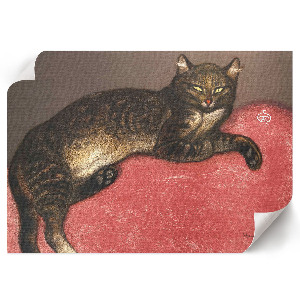 Wall poster featuring a cat on a pillow