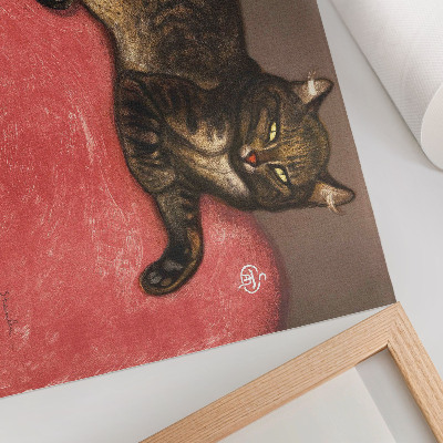 Wall poster featuring a cat on a pillow