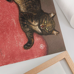 Wall poster featuring a cat on a pillow