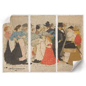 Modern wall art poster showing people on the street