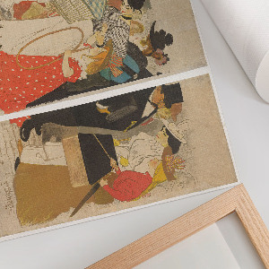 Modern wall art poster showing people on the street
