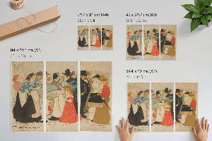 Modern wall art poster showing people on the street