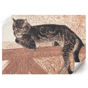 Premium wall art featuring a cat on a balustrade