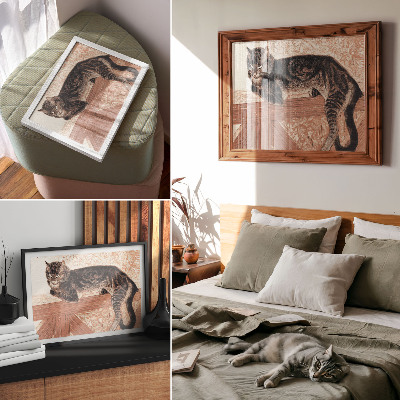 Premium wall art featuring a cat on a balustrade
